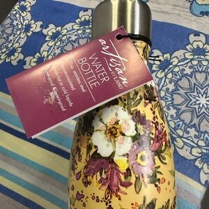 Artisan Floral Water Bottle - Yellow and Pink